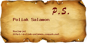 Poliak Salamon névjegykártya